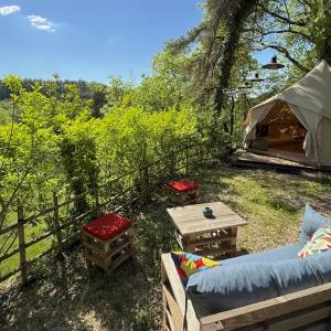 Camping rivière Drôme tentipi